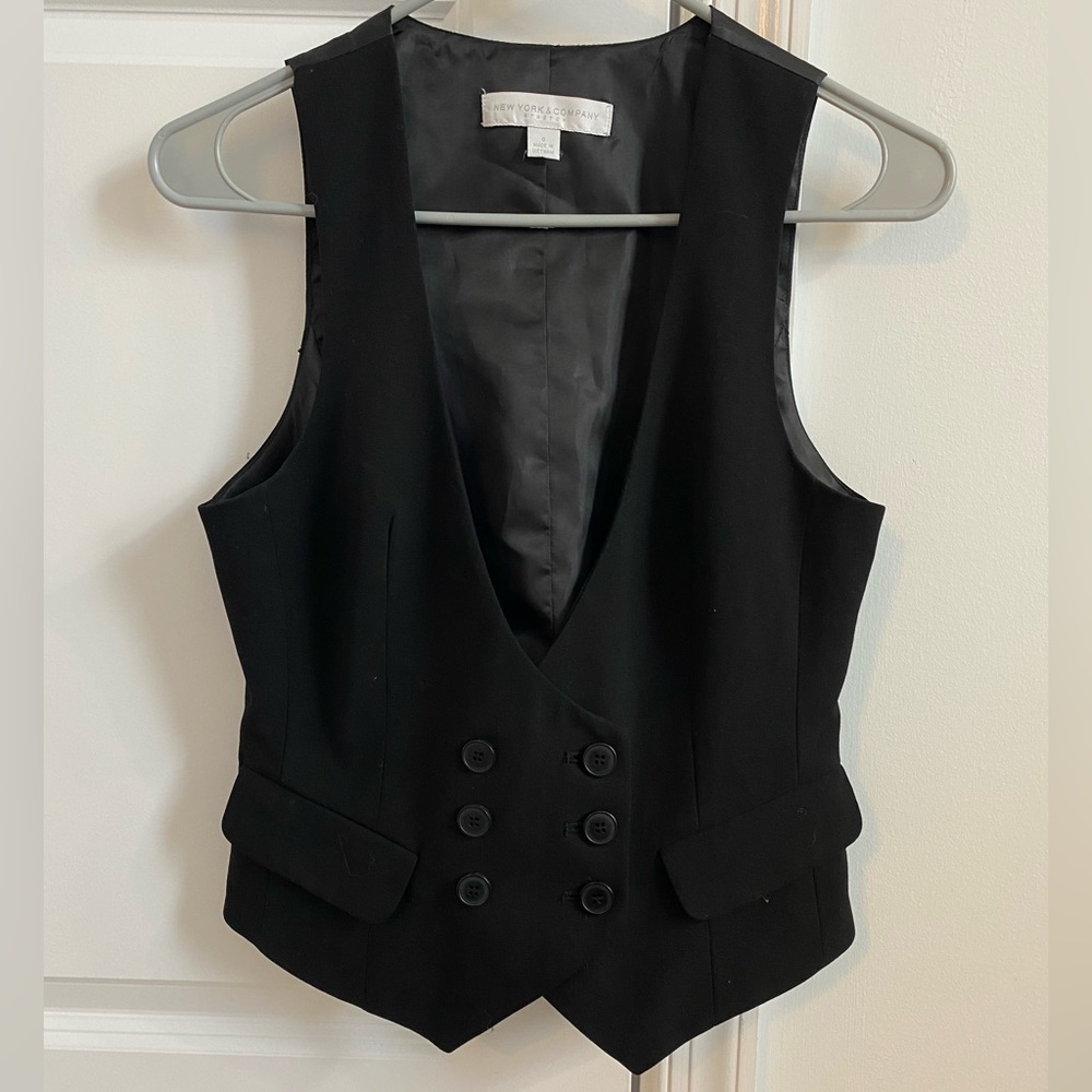 New York & Company Black Tailored Vest